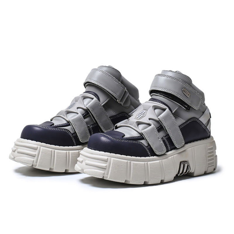 Spring And Autumn New Spanish Retro Punk Contrast Color Platform Thick Bottom Shoes