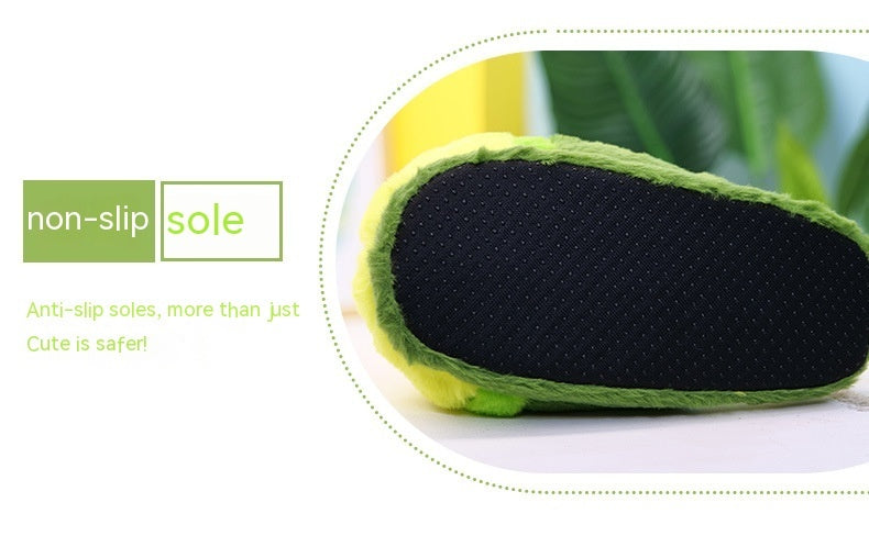 Cartoon Avocado Slippers Thickened Warm