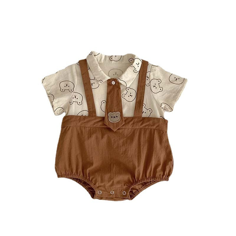 Children's Printed Contrast Color Jumpsuit