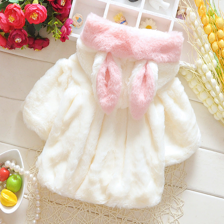 Baby cotton female 0 one and a half years old 1-2-3 thick small baby cotton coat autumn and winter children's cotton clothes winter coat