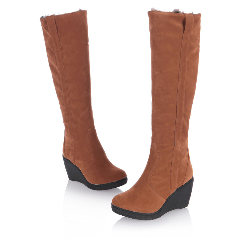 Fashion Women's Faux Rabbit Fur High Boots