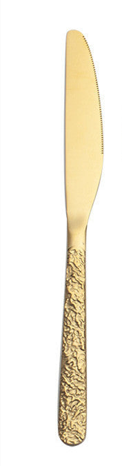 Golden cutlery steak knife and fork