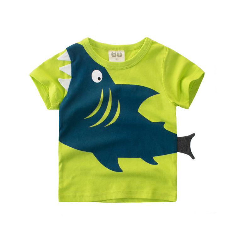 Boys Summer Children's Short-sleeved Cotton T-shirt Male Baby Half-sleeved Top