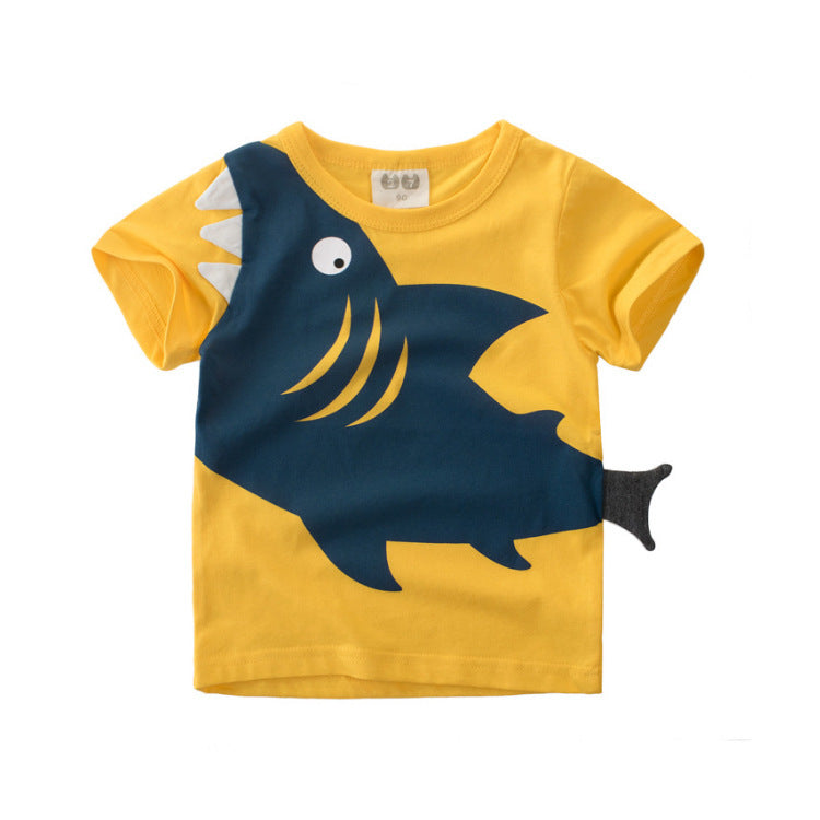 Boys Summer Children's Short-sleeved Cotton T-shirt Male Baby Half-sleeved Top