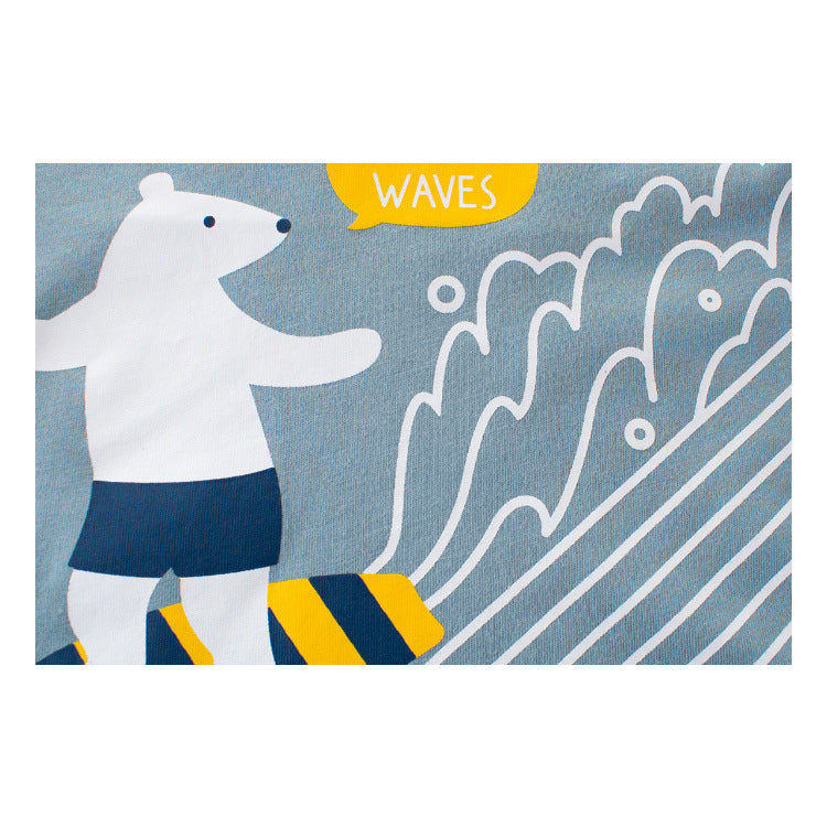 Boys Summer Children's Short-sleeved Cotton T-shirt Male Baby Half-sleeved Top