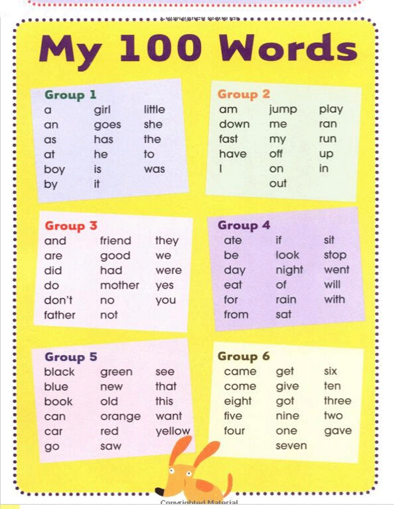 English Textbook 100 Words Vocabulary Workbook