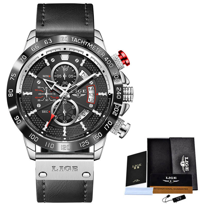 New Men's Quartz Watch Multifunction Chronograph Men's Waterproof Watch