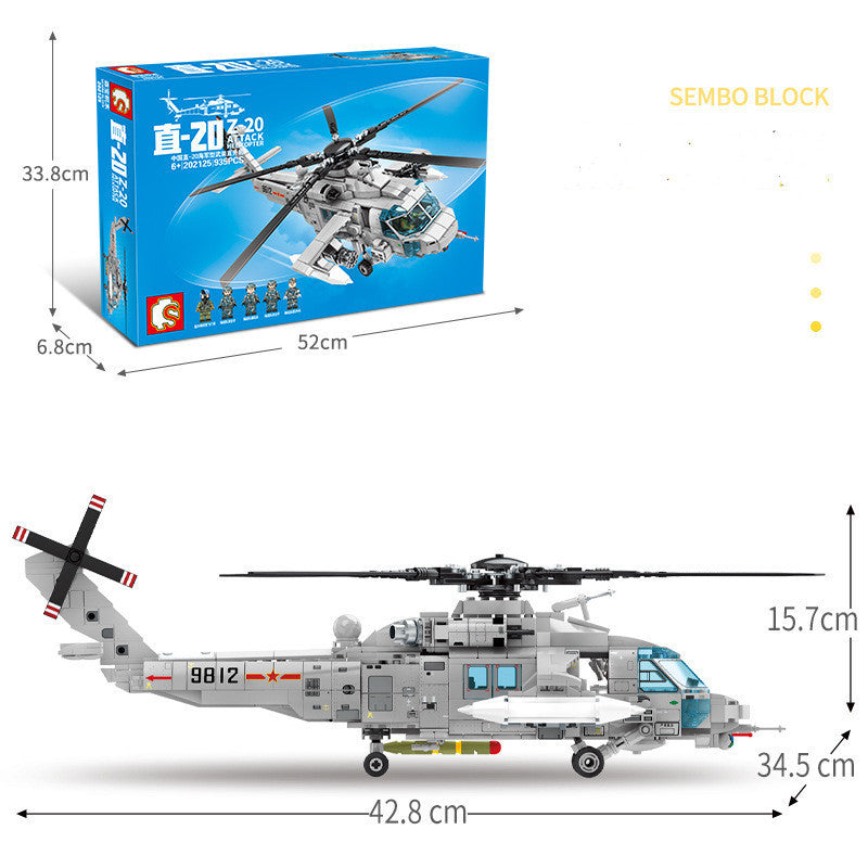 Senbao Aerospace Series AVIC Aircraft-Straight 20 Navy Type Children Assembled Puzzle