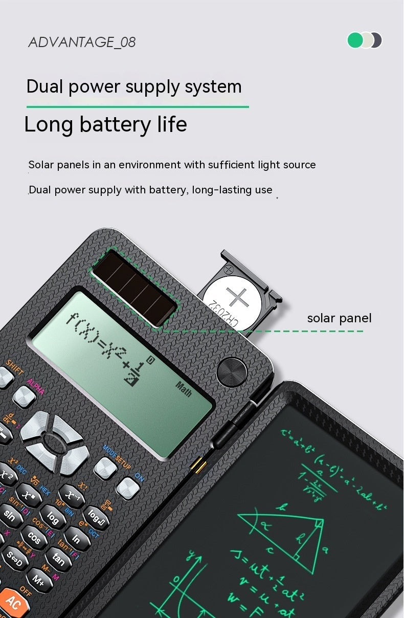 2 In 1 Foldable Scientific Calculators Handwriting Tablet Learning Function Calculator Foldable Desk Scientific Calculators