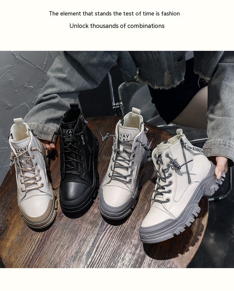 Autumn Fashion Casual Platform Single Boots Sports British Style Boots