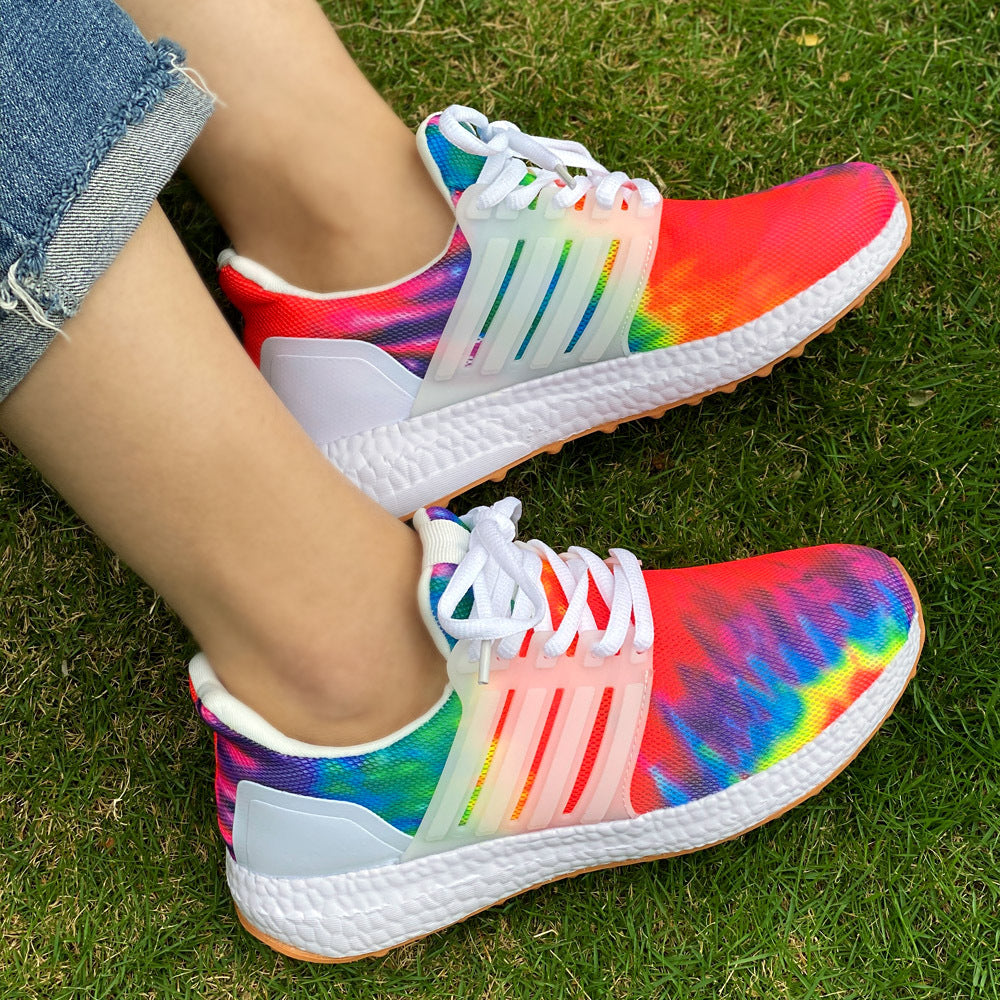 Sports Women's Shoes Large Size Thick-Soled Graffiti Casual Running Shoes