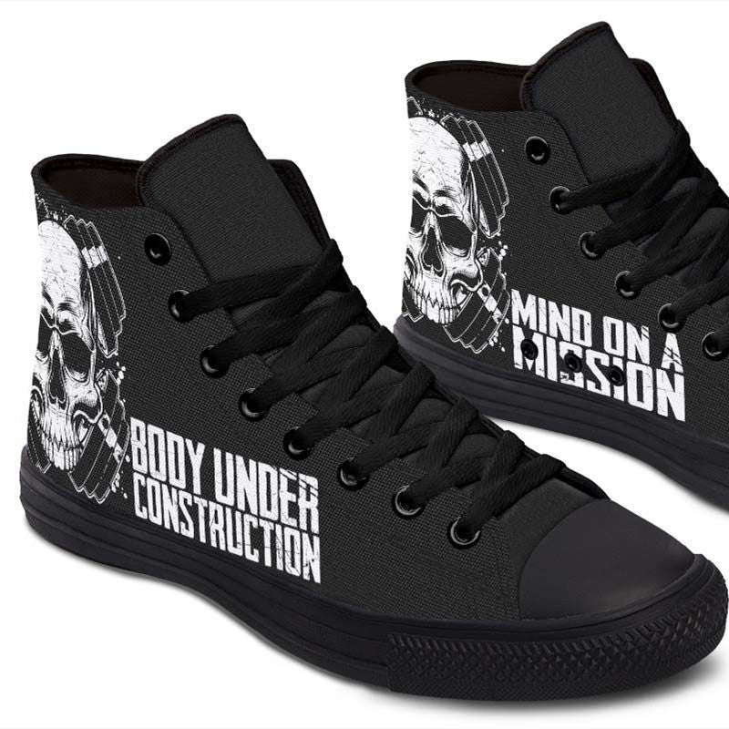 Men's And Women's Fashion Color Printing High-top Canvas Shoes
