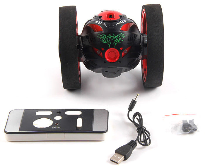 Mini Autos Bounce Auto PEG SJ88 2,4 ghz RC Auto mit Flexible Räder Rotation LED Licht Fernbedienung Roboter Auto spielzeug für Geschenke