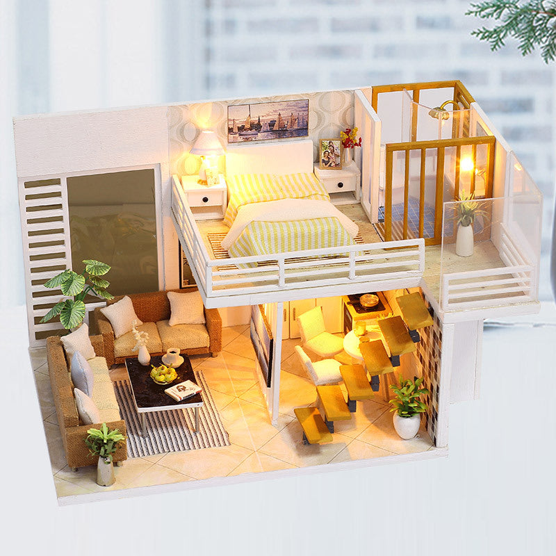 Children's handmade building house model