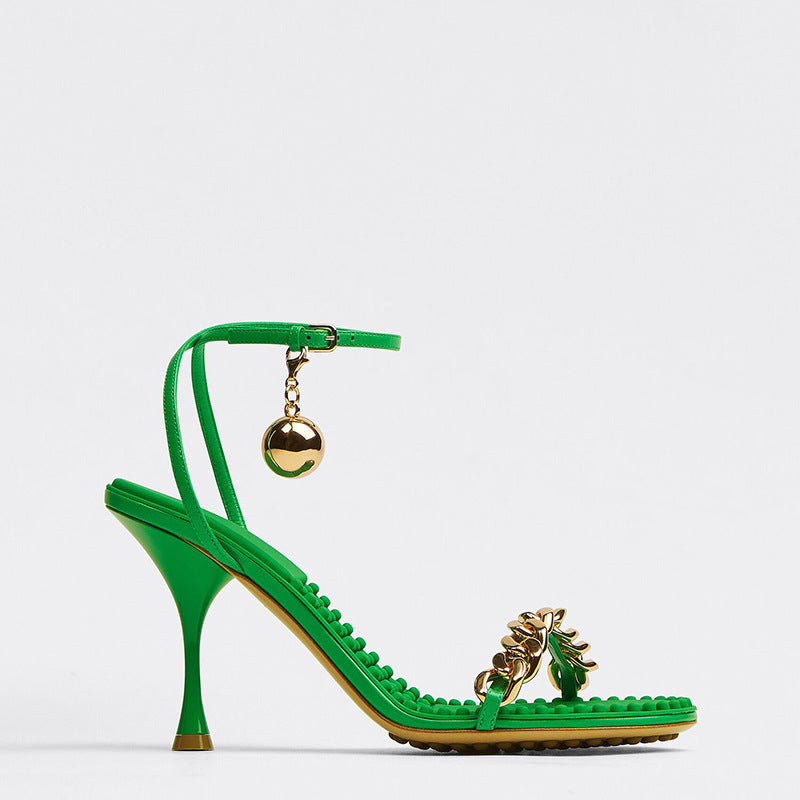 Women's Round Toe Buckle High Heel Sandals