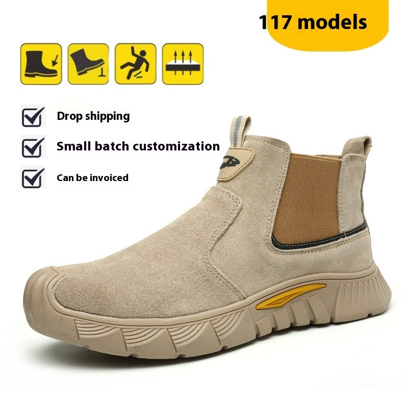 High-top Electric Welding Shoes Four Seasons Anti-smashing And Anti-penetration Work Shoes