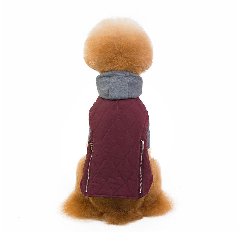 Two-Color Zipper Decoration Dog Clothes