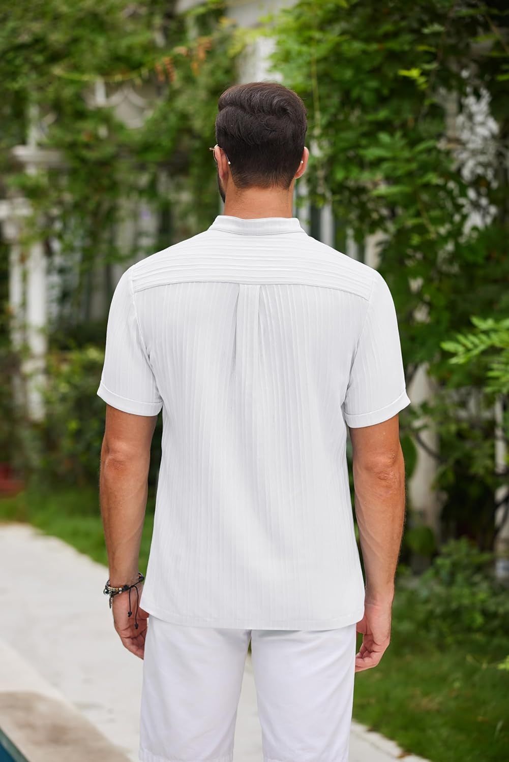 Men's Retro Cotton And Linen Stripes Casual Loose Shirt