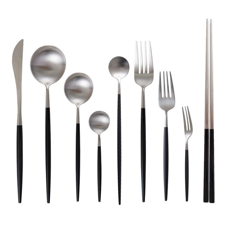 Stainless Steel Western Food Knife And Fork Chopsticks Spoon Fruit Fork