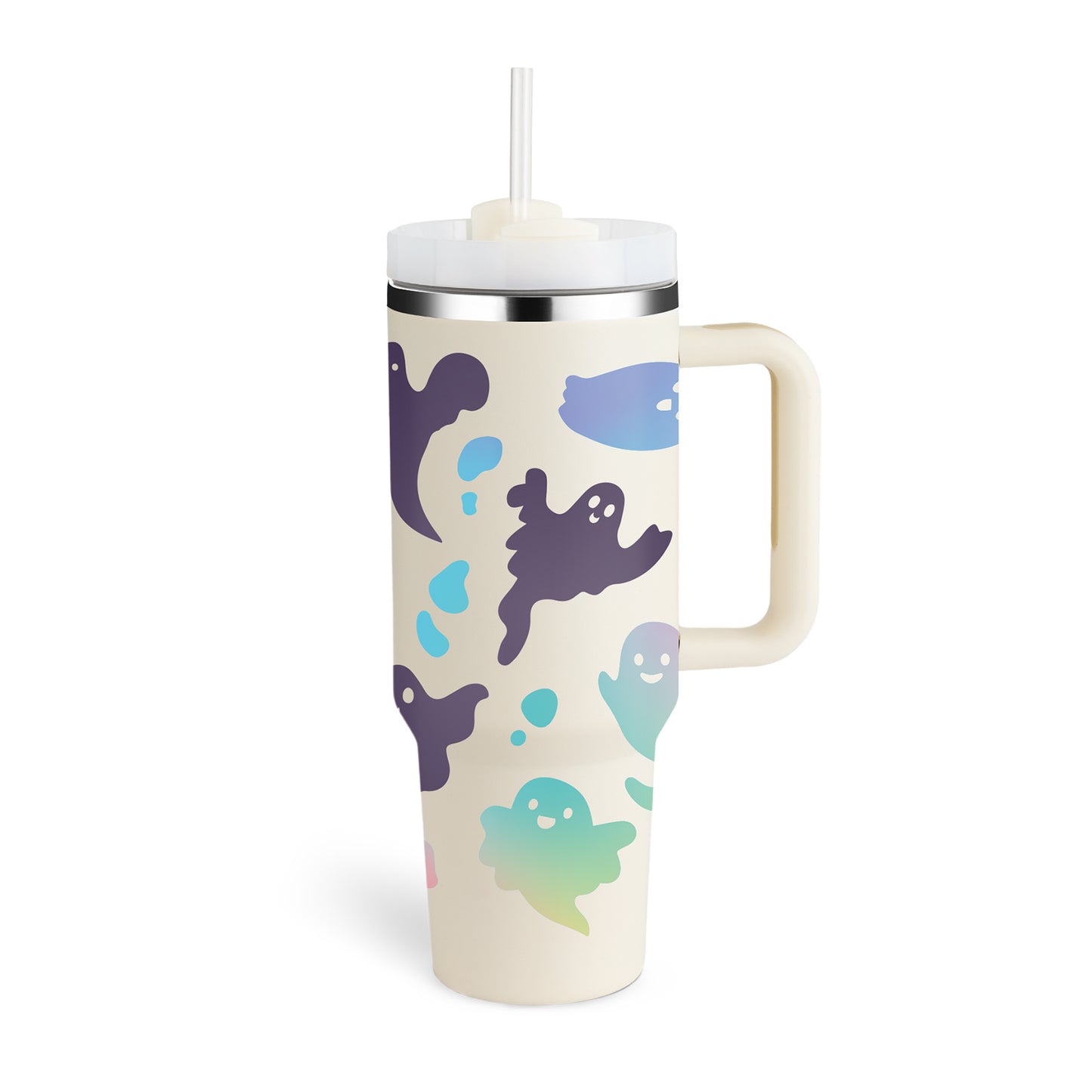 40 Oz Tumbler With Handle Straoffee Cup Tumbler With Lid Tapered Mug Gifw Insulated, Stainless Steel Spill Proof Vacuum Cts For Valentine Lover Suitable For Car Gym Office Travel