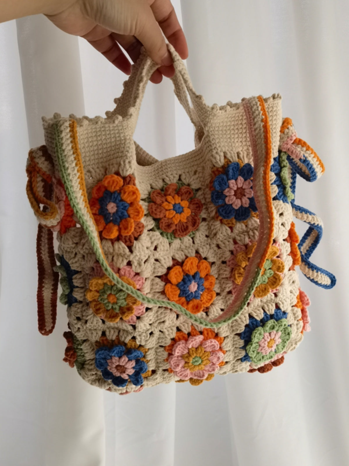 Base New Year Contrasting Color Type Wool Woven Bag