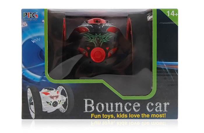Mini Autos Bounce Auto PEG SJ88 2,4 ghz RC Auto mit Flexible Räder Rotation LED Licht Fernbedienung Roboter Auto spielzeug für Geschenke