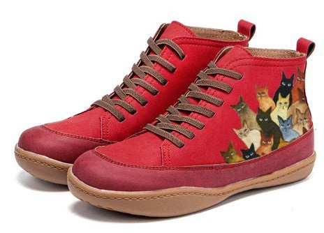 British PU Women's Shoes Fashion Mid-cut Boots