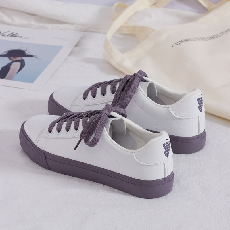 Spring new Korean version of the wild white shoes female strawberry retro port wind shoes students ins sneakers