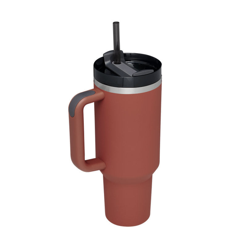 40 Oz Tumbler With Handle Straoffee Cup Tumbler With Lid Tapered Mug Gifw Insulated, Stainless Steel Spill Proof Vacuum Cts For Valentine Lover Suitable For Car Gym Office Travel