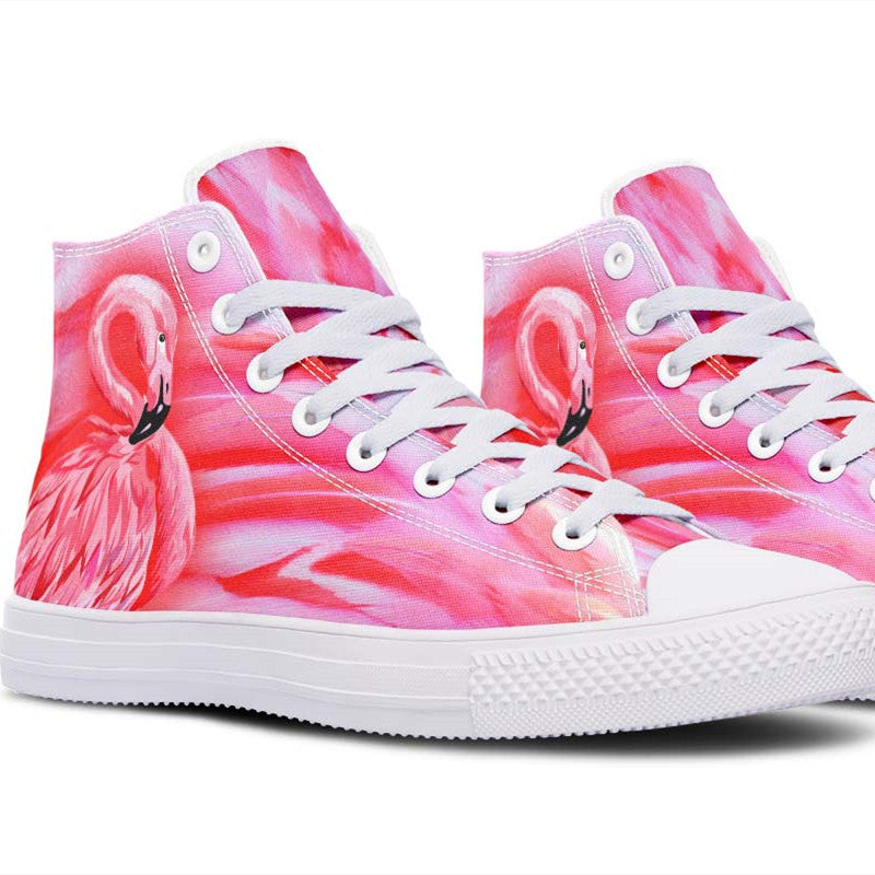 Men's And Women's Fashion Color Printing High-top Canvas Shoes