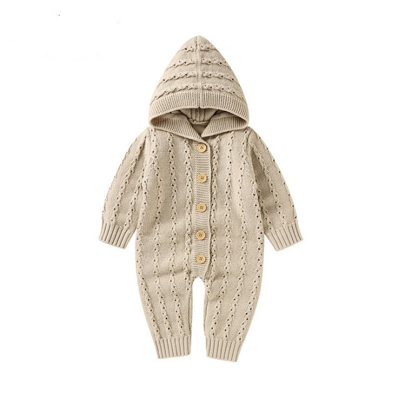 Infant Children's Knitting Hooded One-piece Sweater