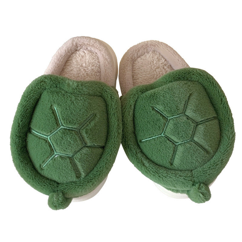 Fleece-lined Creative Little Turtle New Soft Soled Cotton Slipper