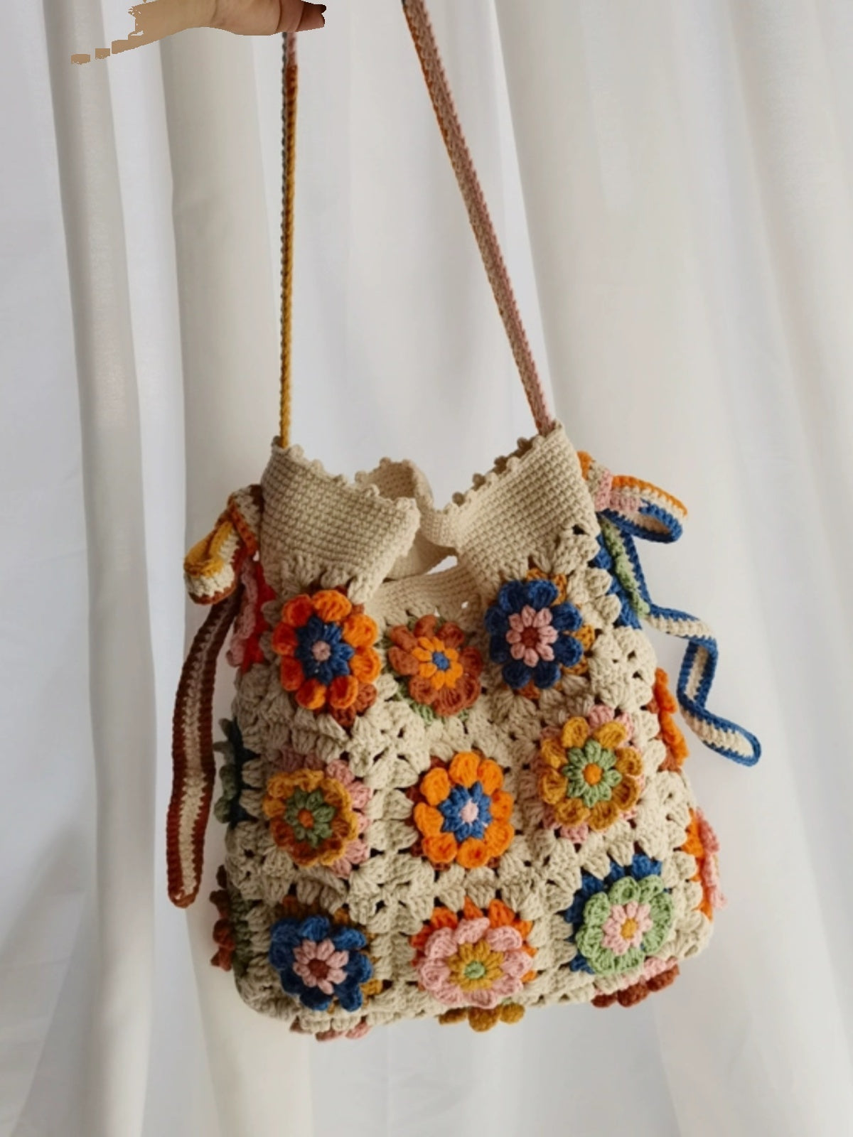 Base New Year Contrasting Color Type Wool Woven Bag