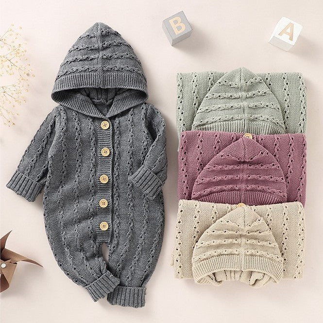 Infant Children's Knitting Hooded One-piece Sweater