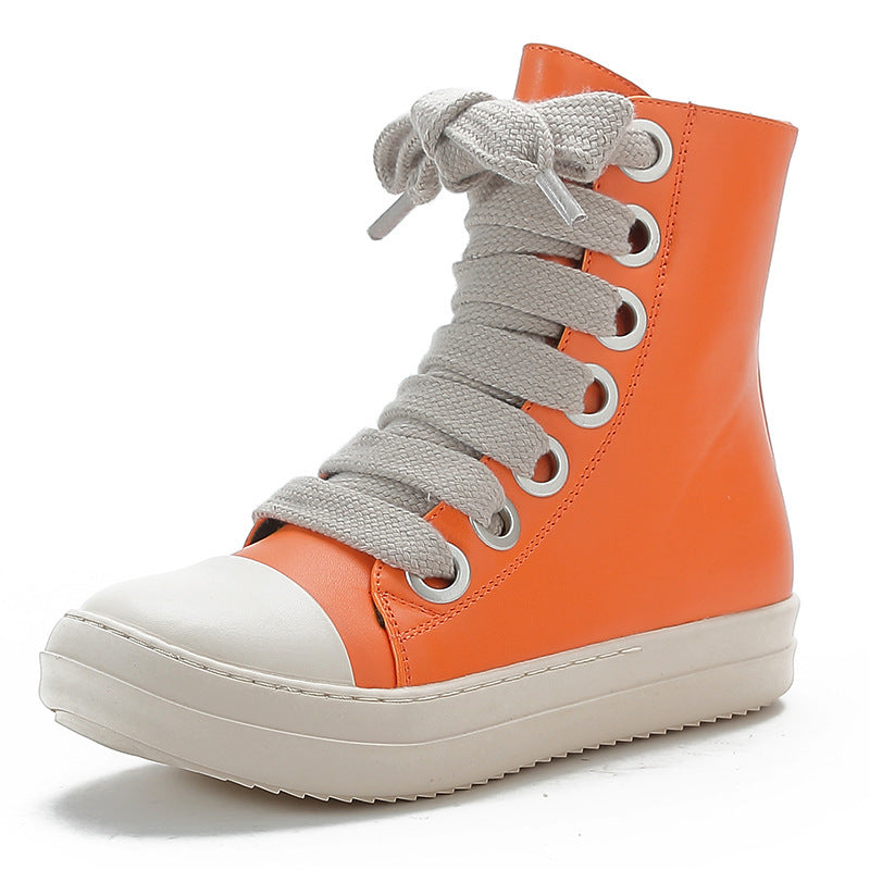 Street Small Leather Boots College Style
