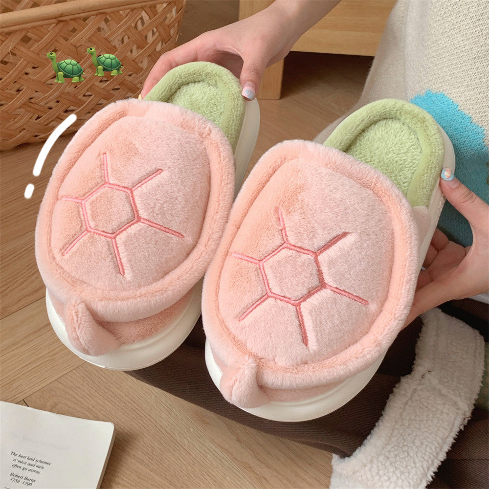 Fleece-lined Creative Little Turtle New Soft Soled Cotton Slipper