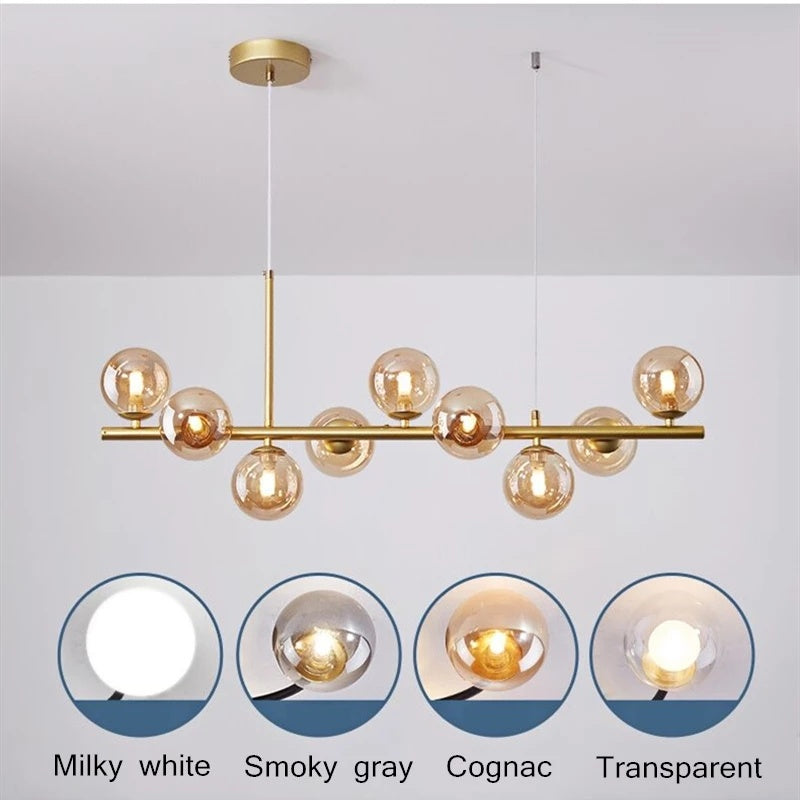 A Long Minimalist Glass Magic Beran Chandelie