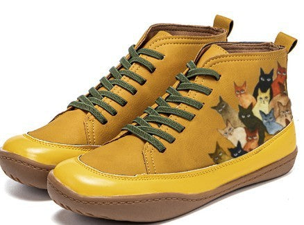 British PU Women's Shoes Fashion Mid-cut Boots