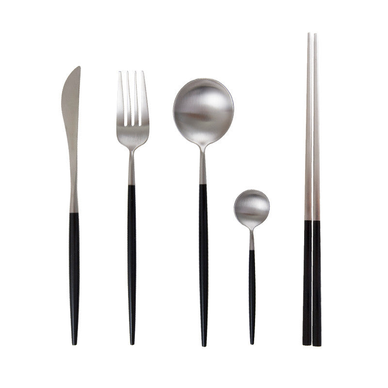 Stainless Steel Western Food Knife And Fork Chopsticks Spoon Fruit Fork