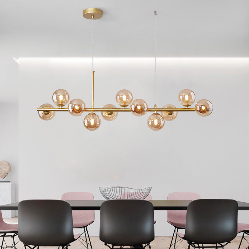 A Long Minimalist Glass Magic Beran Chandelie