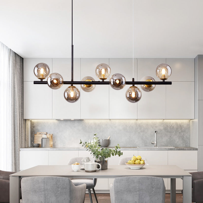 A Long Minimalist Glass Magic Beran Chandelie