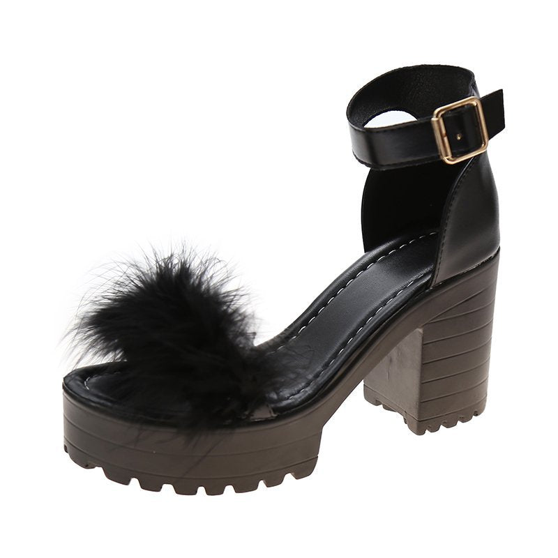 Fashion Plus Size Waterproof Platform High Heel Sandals Women