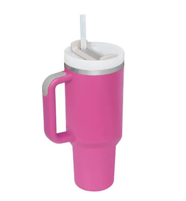 40 Oz Tumbler With Handle Straoffee Cup Tumbler With Lid Tapered Mug Gifw Insulated, Stainless Steel Spill Proof Vacuum Cts For Valentine Lover Suitable For Car Gym Office Travel
