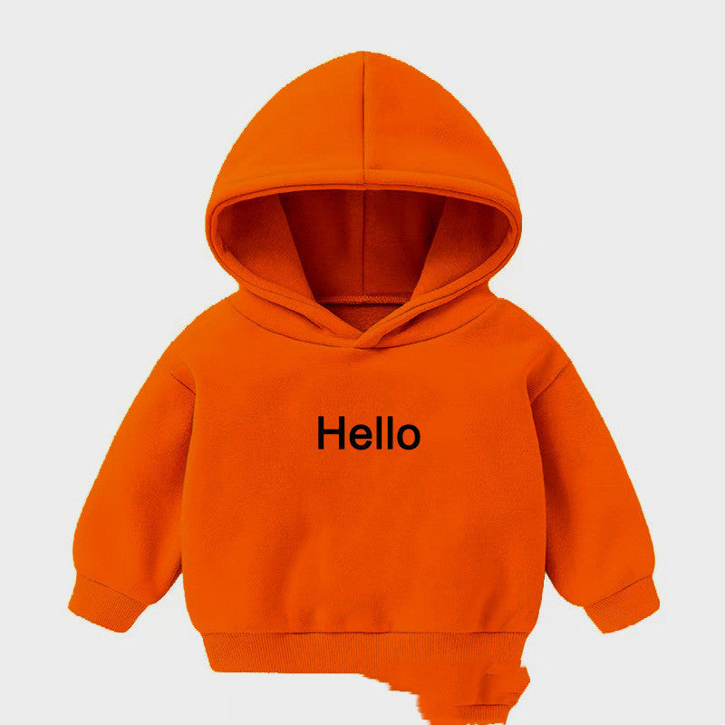 Boys And Girls Hooded Sweater And Cashmere Children's All-match Long-sleeved Clothes