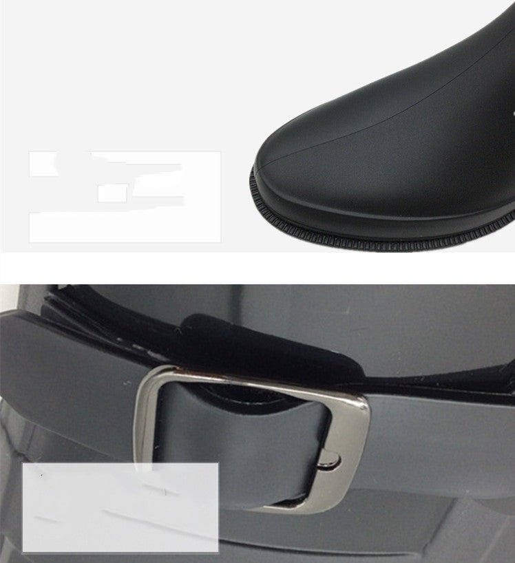 Fashion Women's Solid Color Buckle High-tube Non-slip And Waterproof Shoes