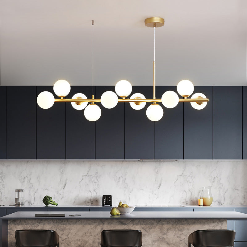 A Long Minimalist Glass Magic Beran Chandelie