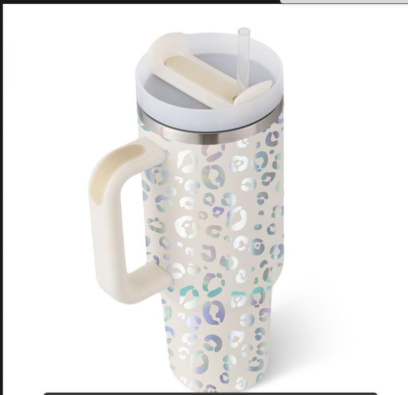 40 Oz Tumbler With Handle Straoffee Cup Tumbler With Lid Tapered Mug Gifw Insulated, Stainless Steel Spill Proof Vacuum Cts For Valentine Lover Suitable For Car Gym Office Travel