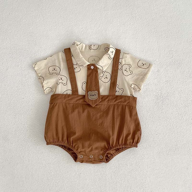 Children's Printed Contrast Color Jumpsuit