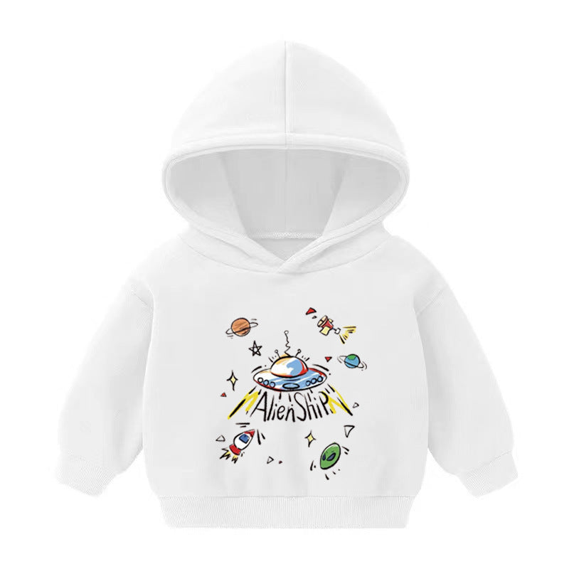 Boys And Girls Hooded Sweater And Cashmere Children's All-match Long-sleeved Clothes