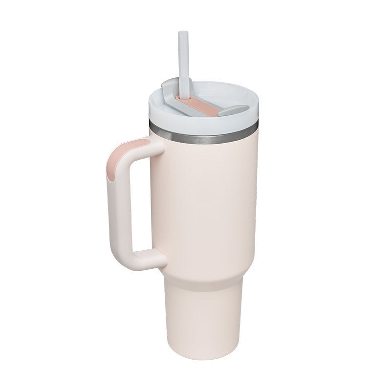 40 Oz Tumbler With Handle Straoffee Cup Tumbler With Lid Tapered Mug Gifw Insulated, Stainless Steel Spill Proof Vacuum Cts For Valentine Lover Suitable For Car Gym Office Travel